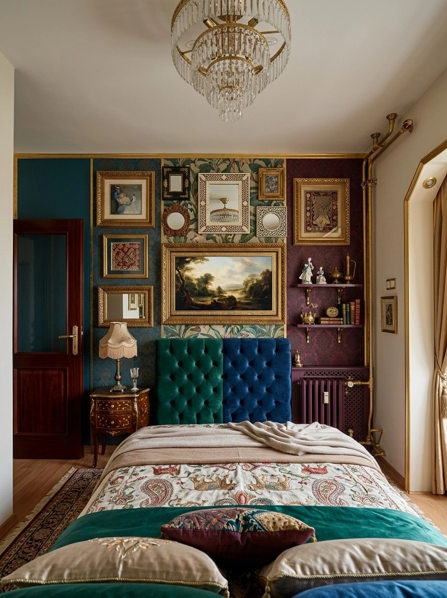 Maximalist Bedroom design — interior photo by GenRoom AI