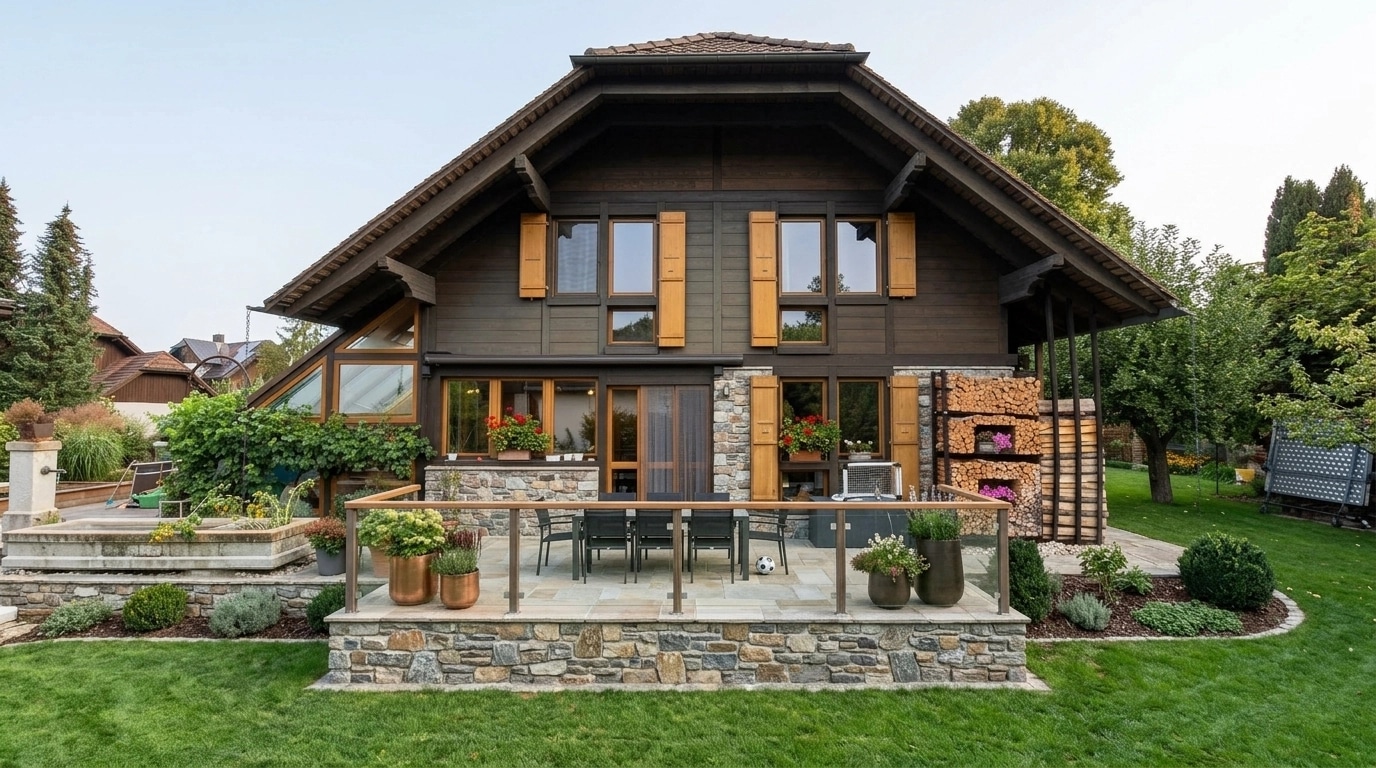 Facade design in Chalet Facade style — photo by GenRoom AI