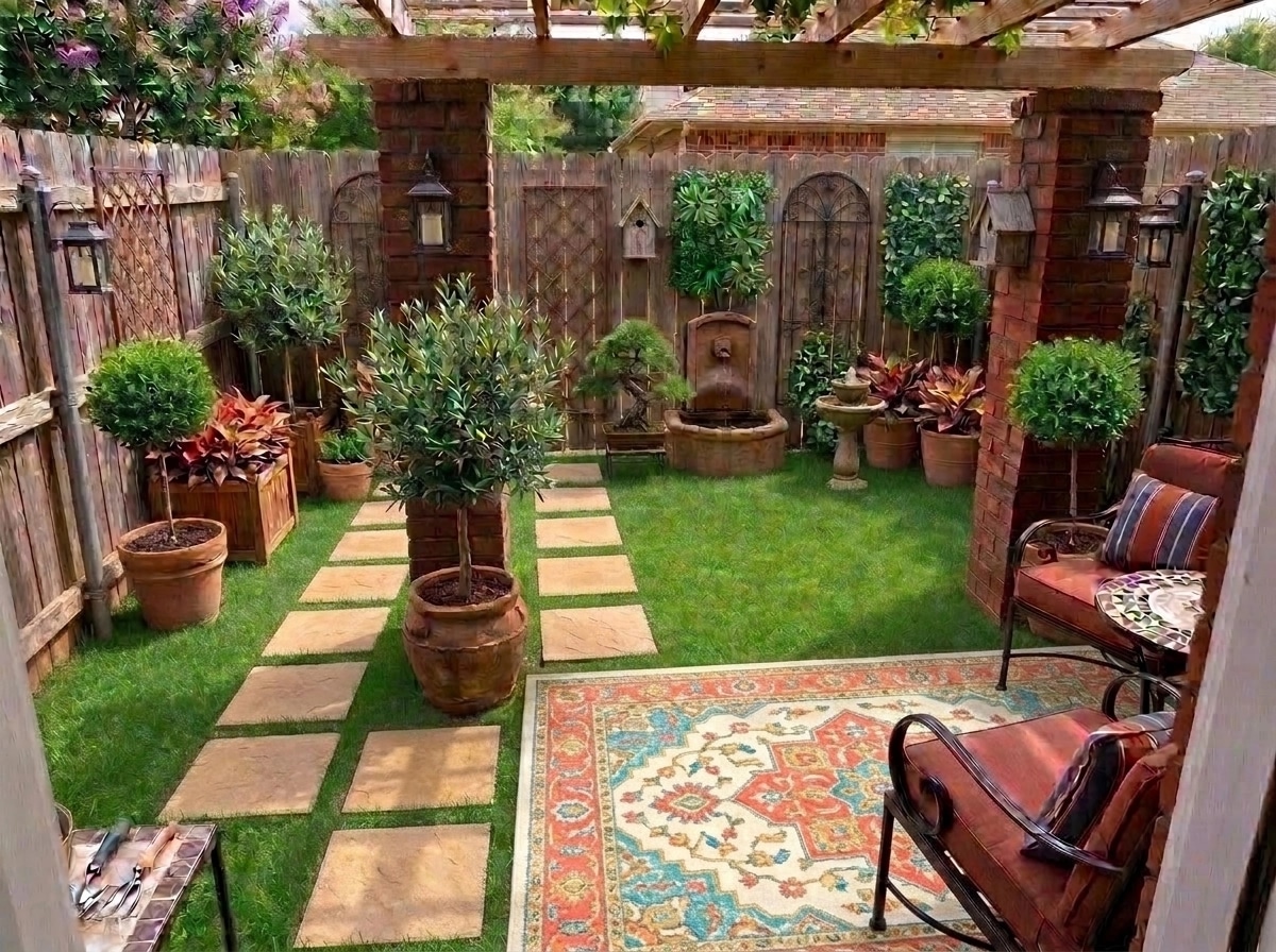Landscape design in Mediterranean Yard style — Yard by GenRoom AI