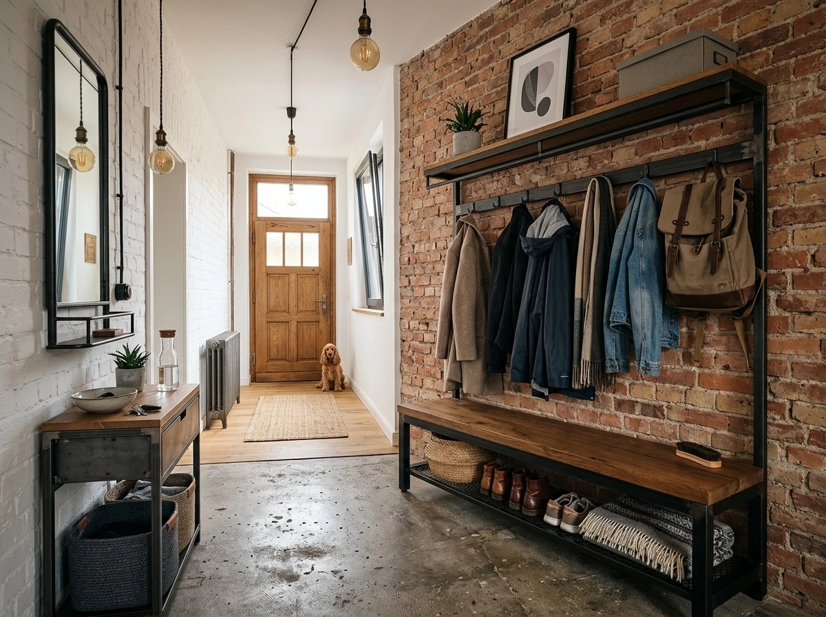 Hallway interior in Loft / Industrial style — photo by GenRoom AI