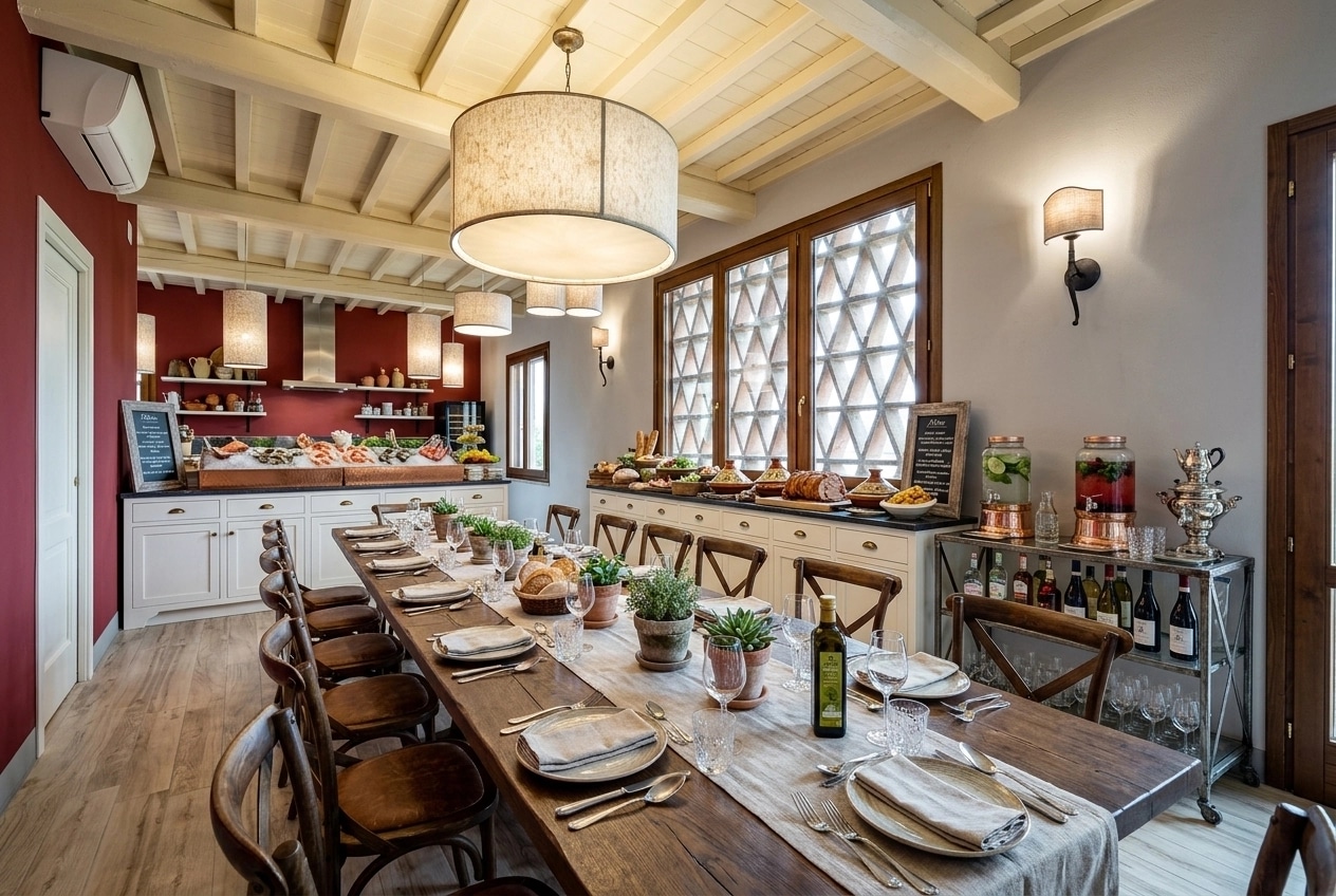 Interior design in Modern Farmhouse style — restaurant by GenRoom AI