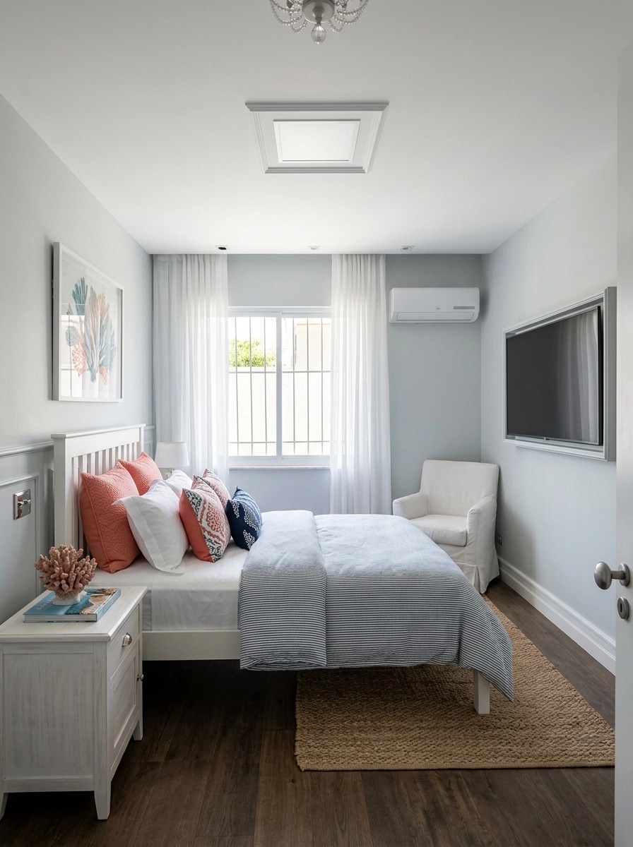 Coastal / Hamptons Bedroom design — interior photo by GenRoom AI