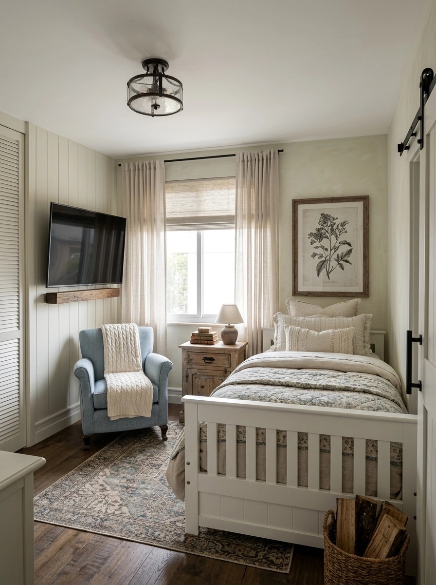 Interior design in Modern Farmhouse style — Bedroom by GenRoom AI