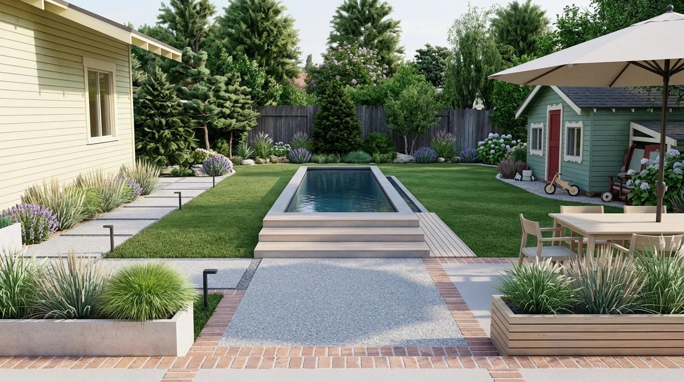 Landscape design in Scandinavian Garden style — Yard by GenRoom AI