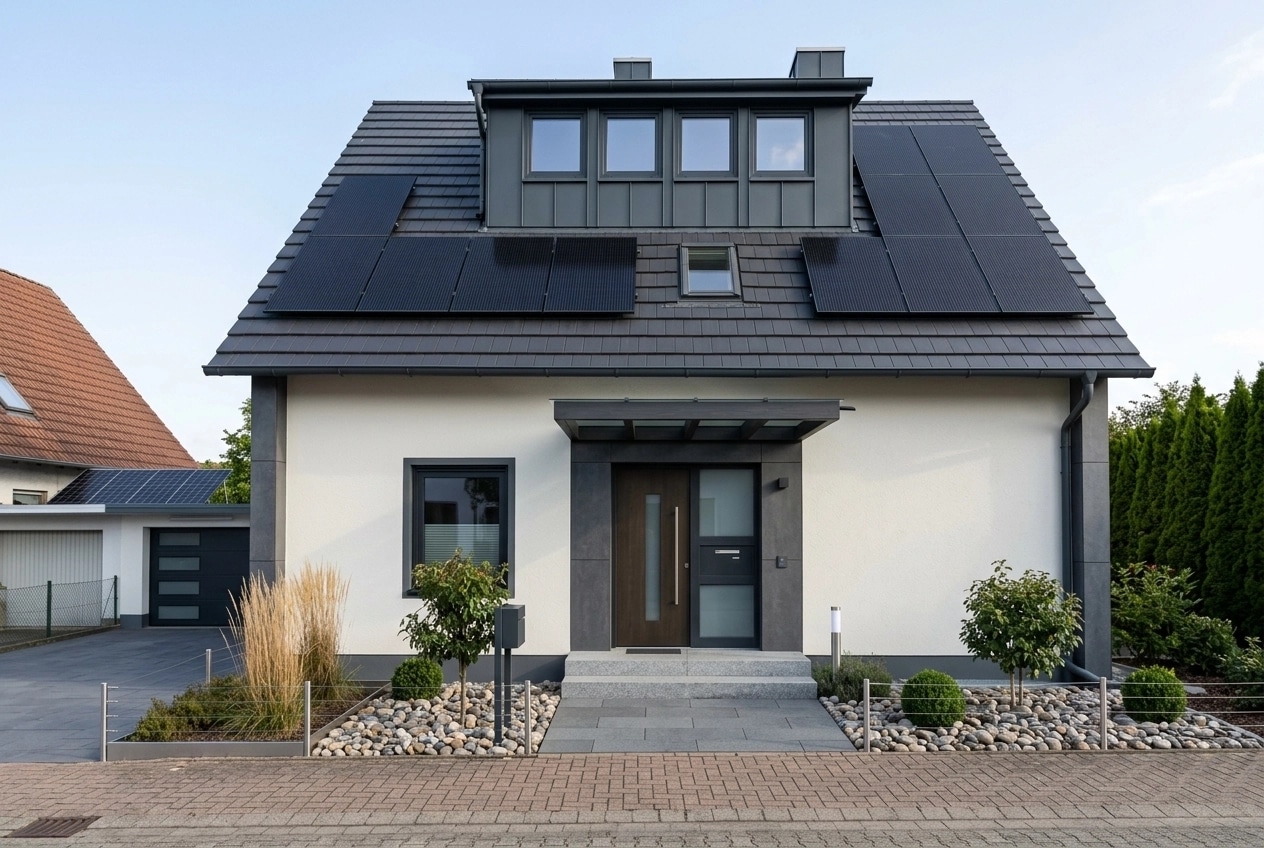 Facade design in Minimalist Facade style — photo by GenRoom AI