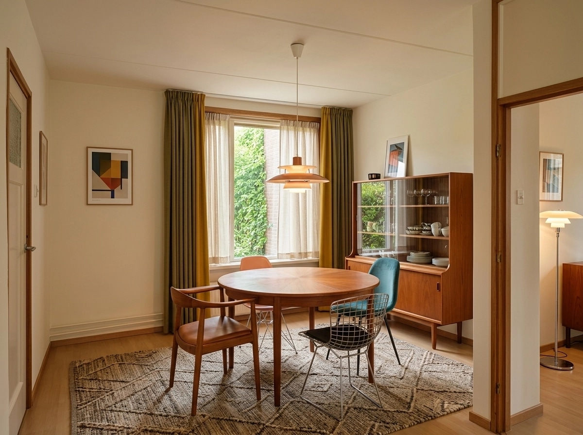 Design d'intérieur en style Mid-Century Modern — dining_room par GenRoom AI