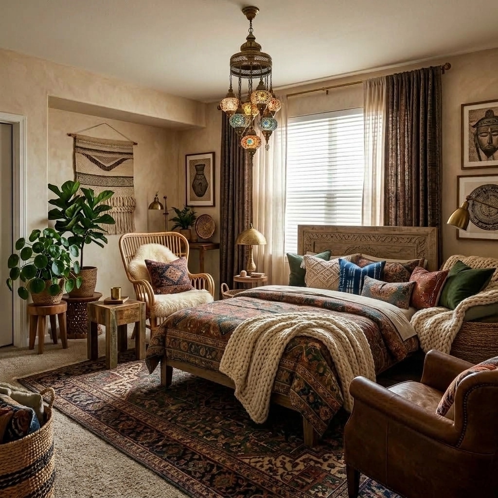 Interior design in Bohemian style — Living Room by GenRoom AI