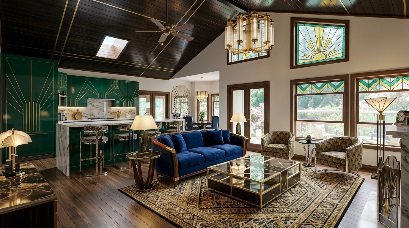 Art Deco Living Room design — interior photo by GenRoom AI