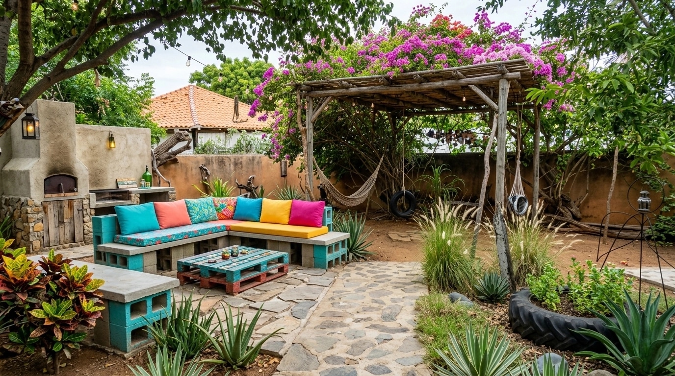 Country Rustic Garden Yard design — yard photo by GenRoom AI