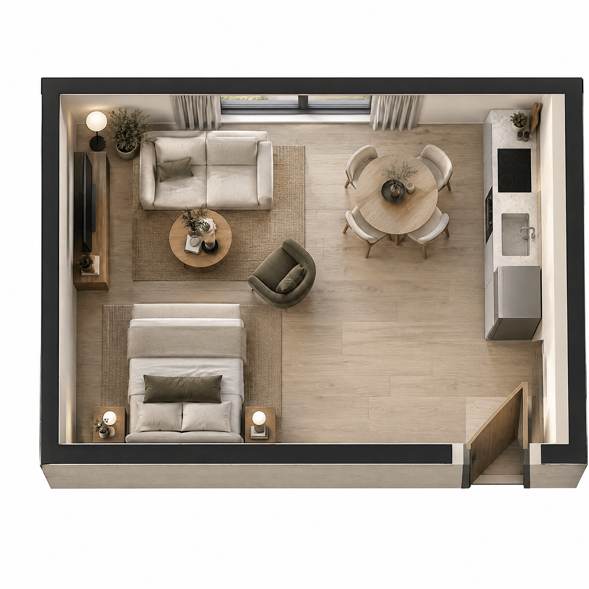 Minimalism Living Room design — interior photo by GenRoom AI
