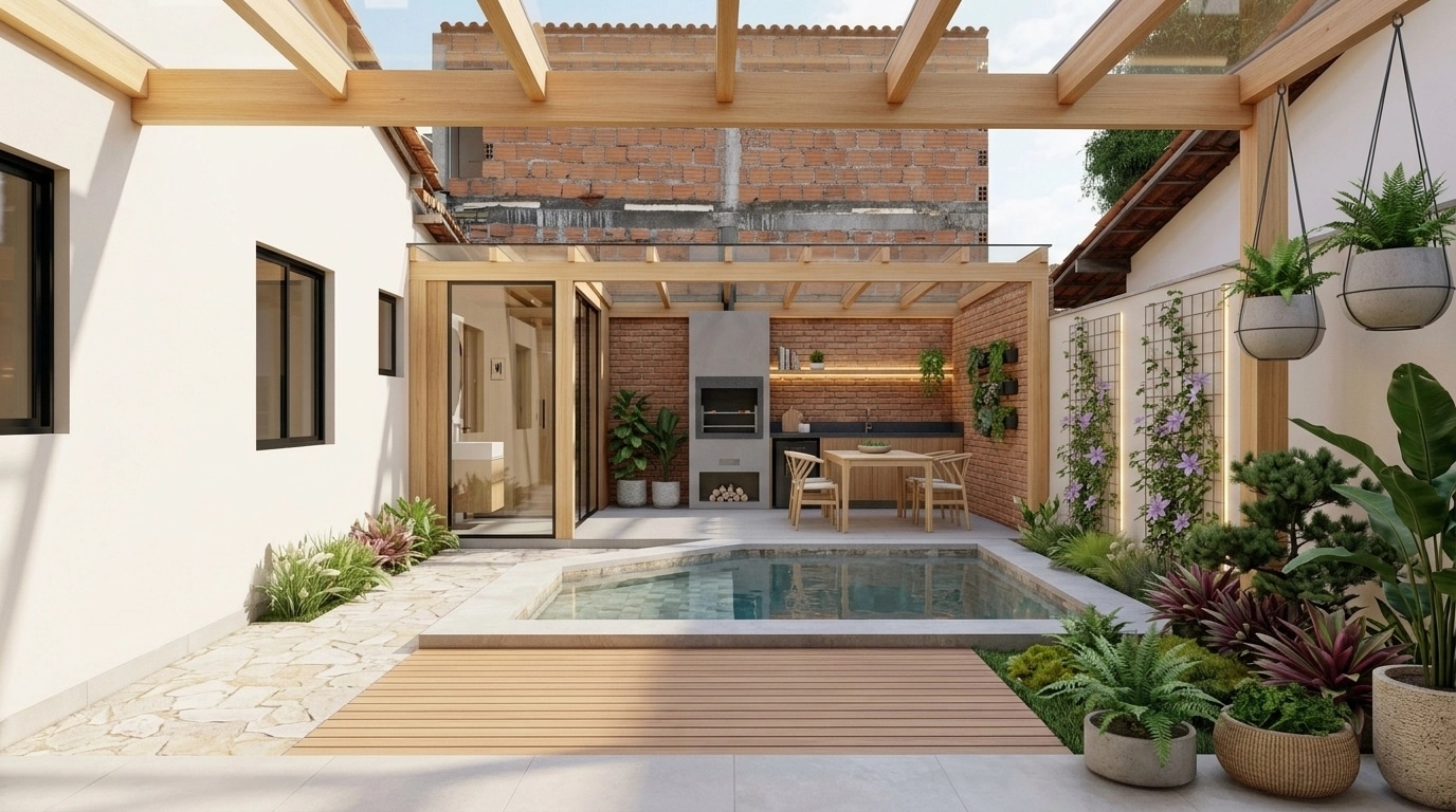Landscape design in Scandinavian Garden style — Yard by GenRoom AI