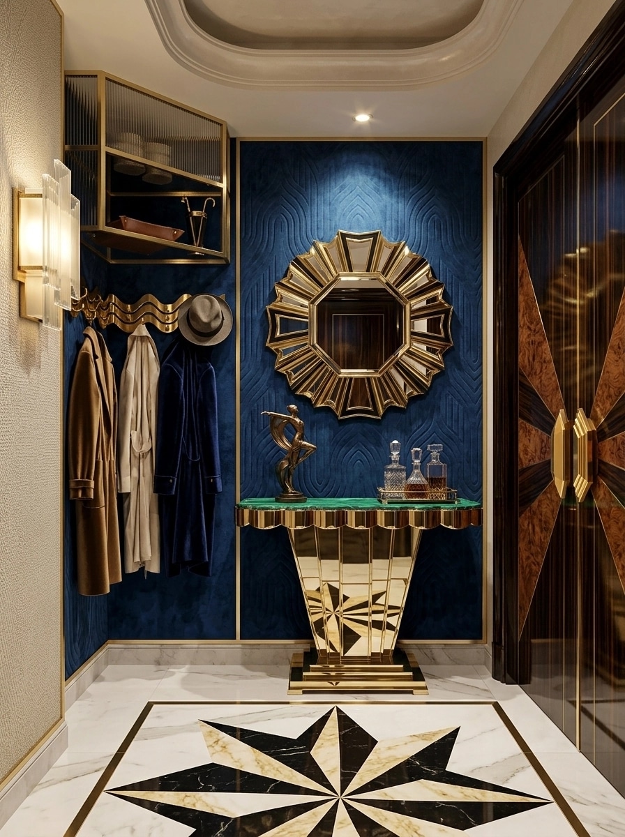Hallway interior in Art Deco style — photo by GenRoom AI