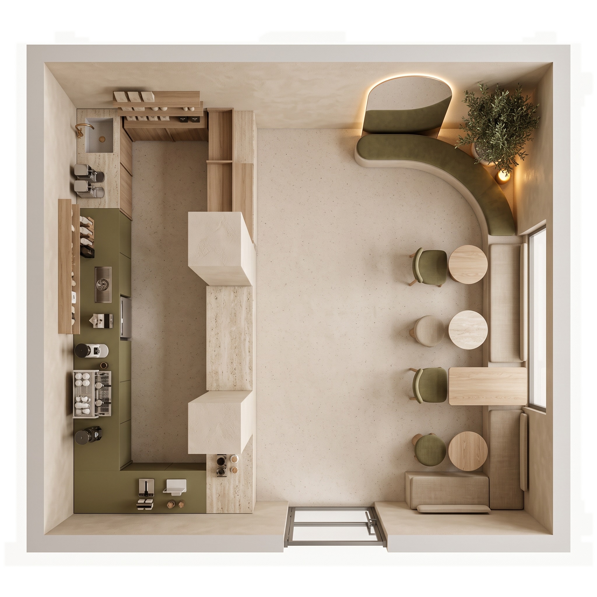 Interior design in Minimalism style — Living Room by GenRoom AI