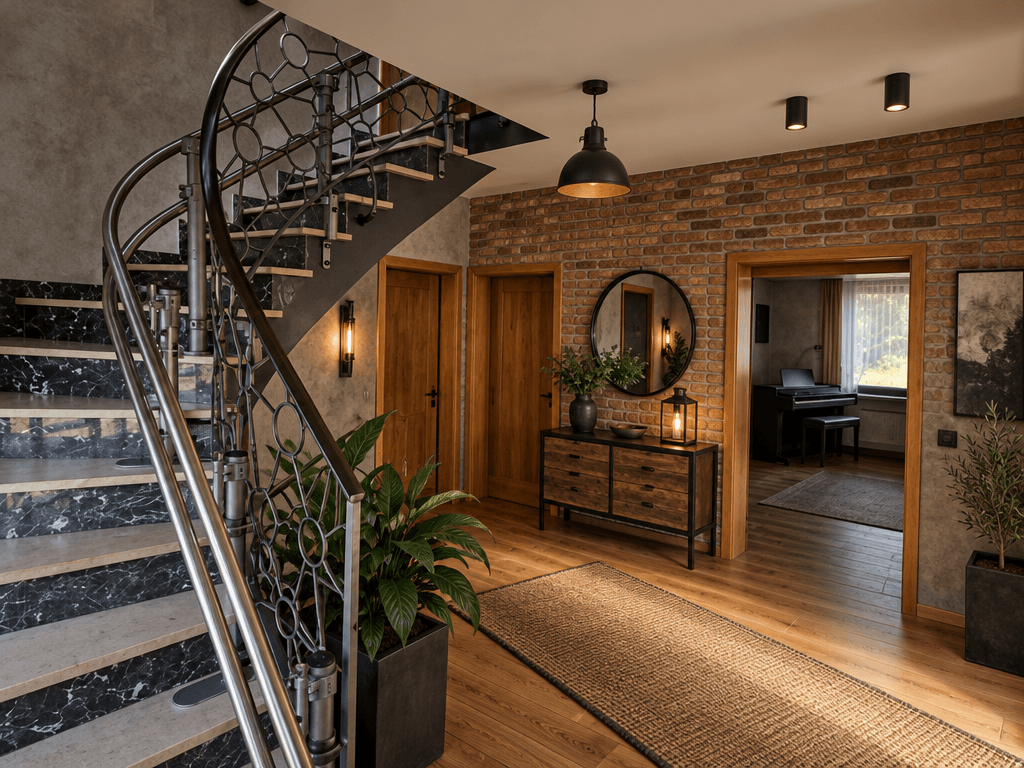 Loft / Industrial Hallway design — interior photo by GenRoom AI