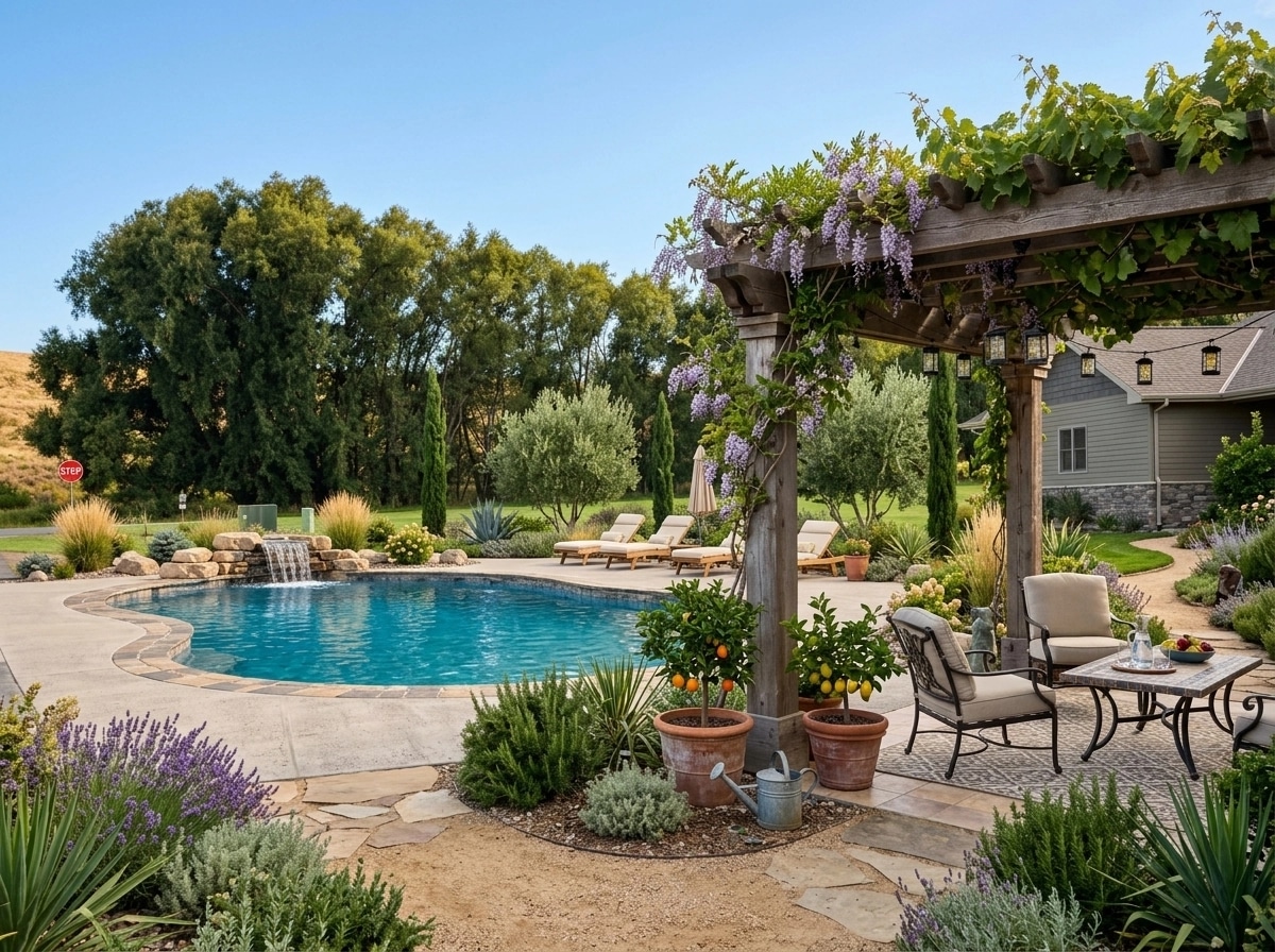 Mediterranean Yard Sân design — yard photo by GenRoom AI