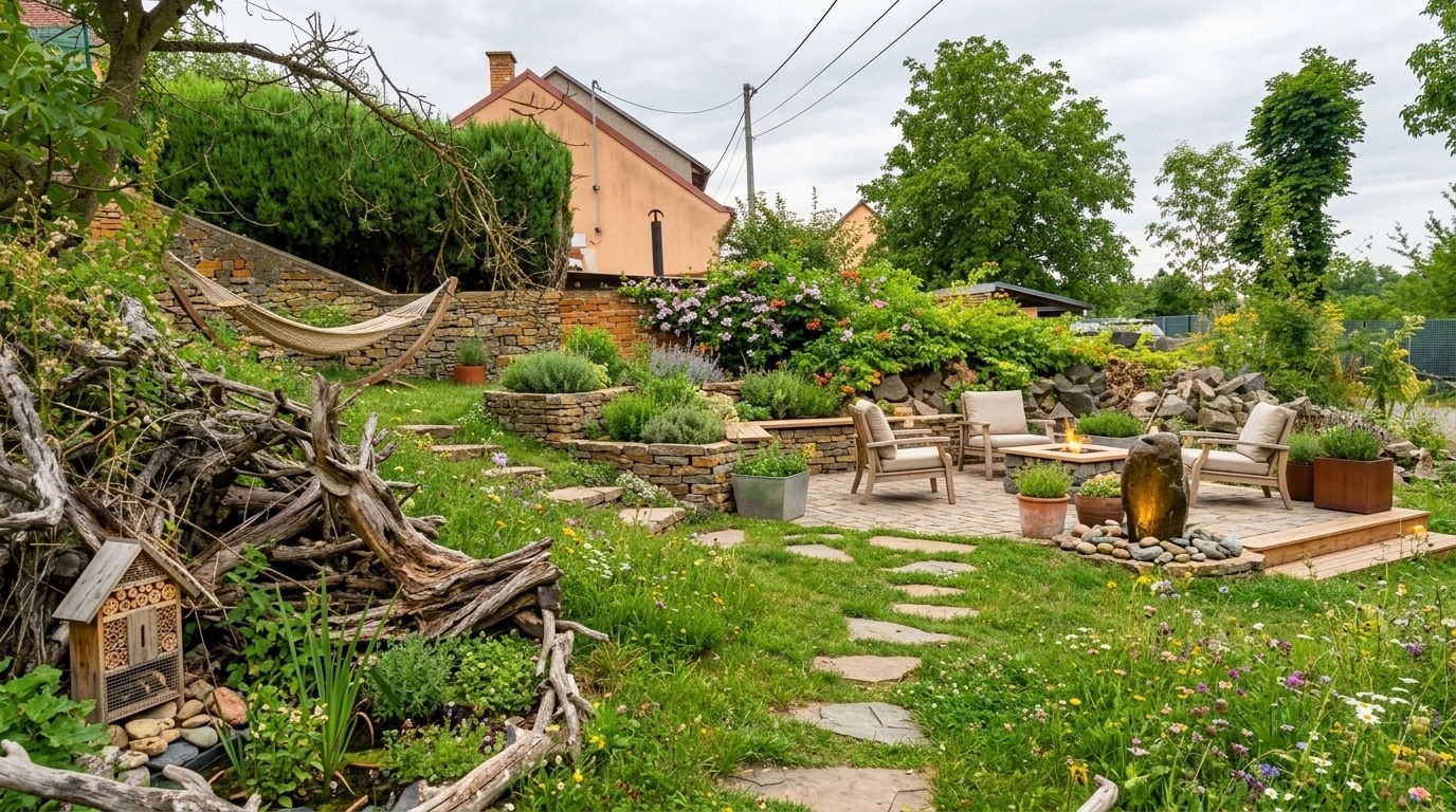 Landscape design in Eco Natural Garden style — Yard by GenRoom AI