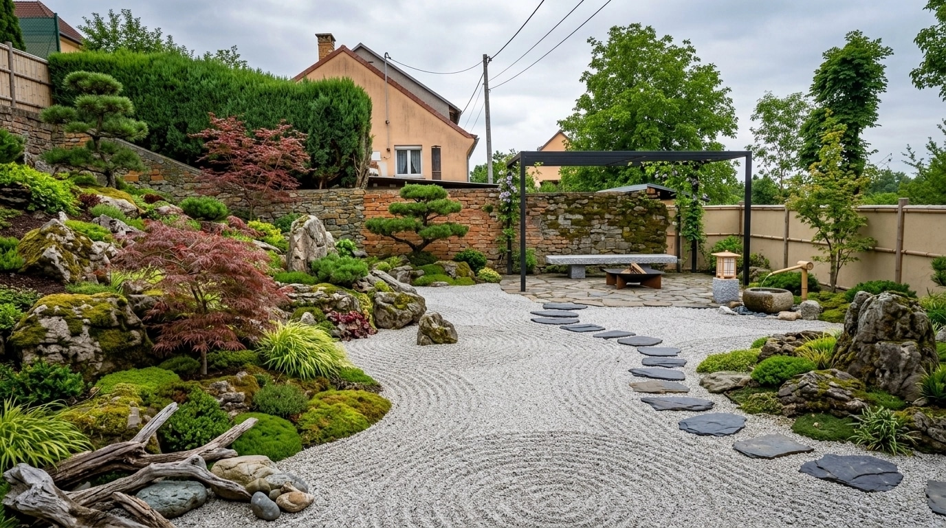 Design paysager en style Japanese Garden — Jardin par GenRoom AI
