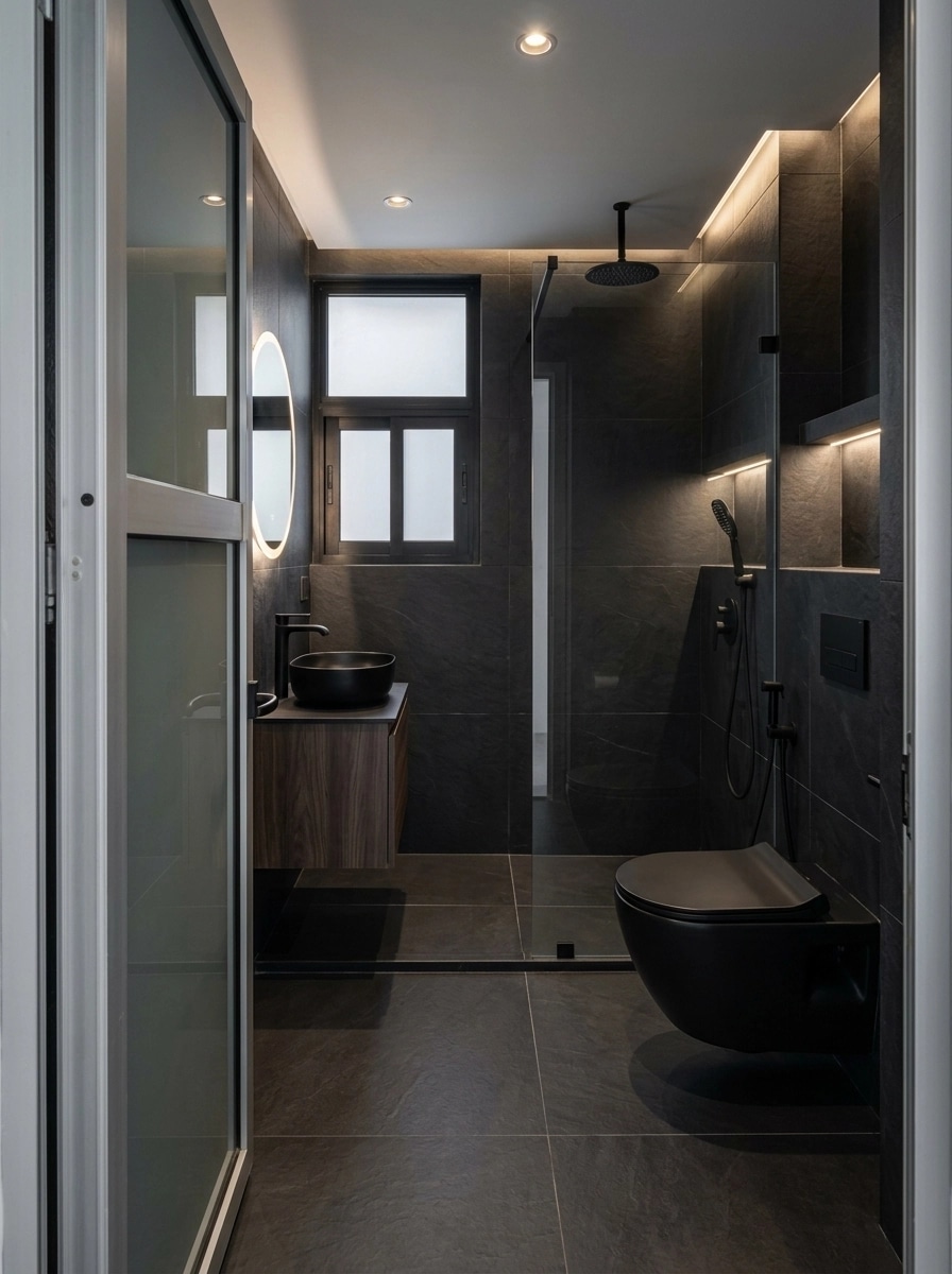 Blacktec Bathroom design — interior photo by GenRoom AI