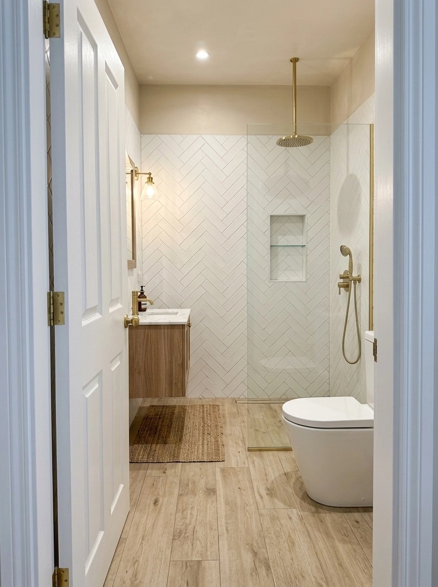 Interior design in Coastal / Hamptons style — Bathroom by GenRoom AI