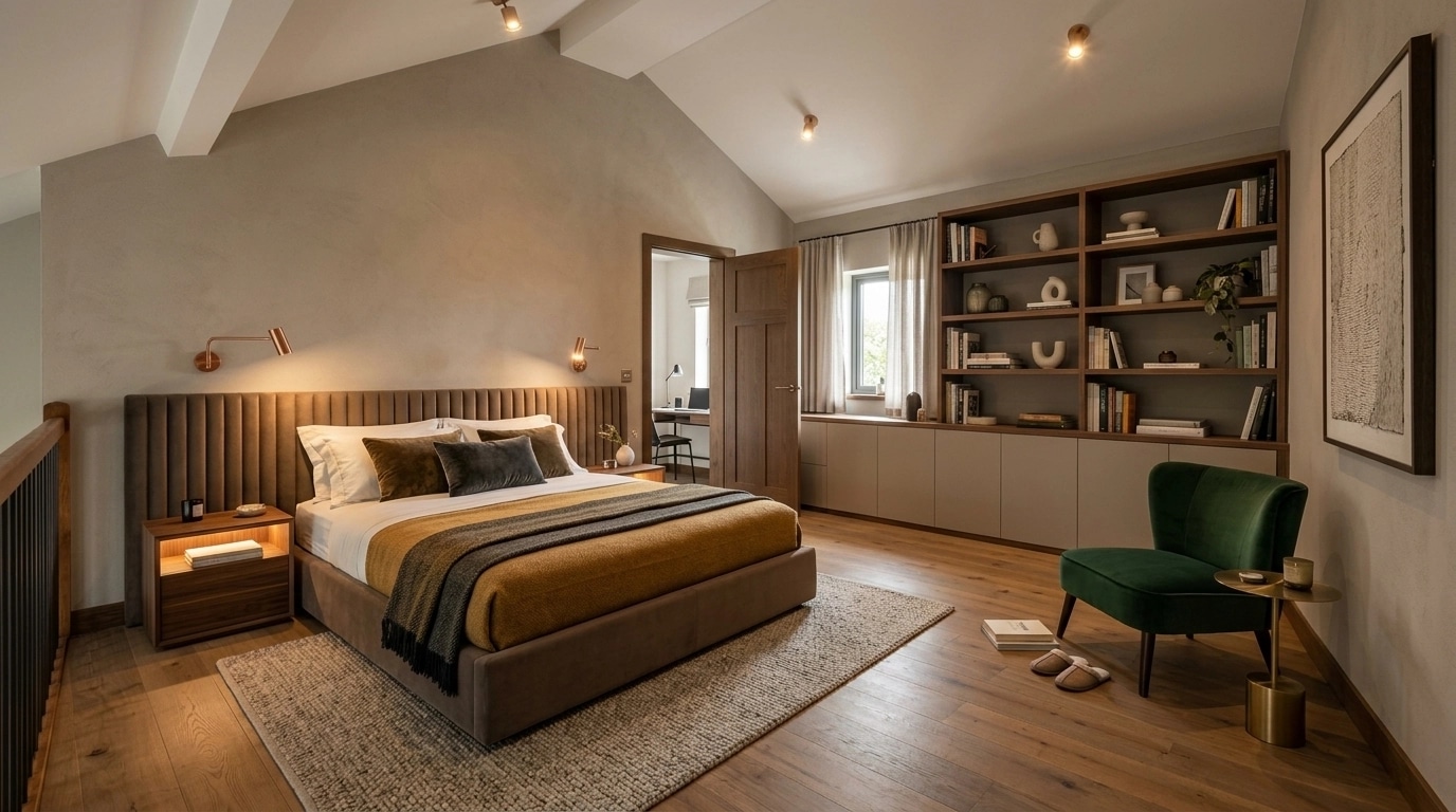 Contemporary Bedroom design — interior photo by GenRoom AI