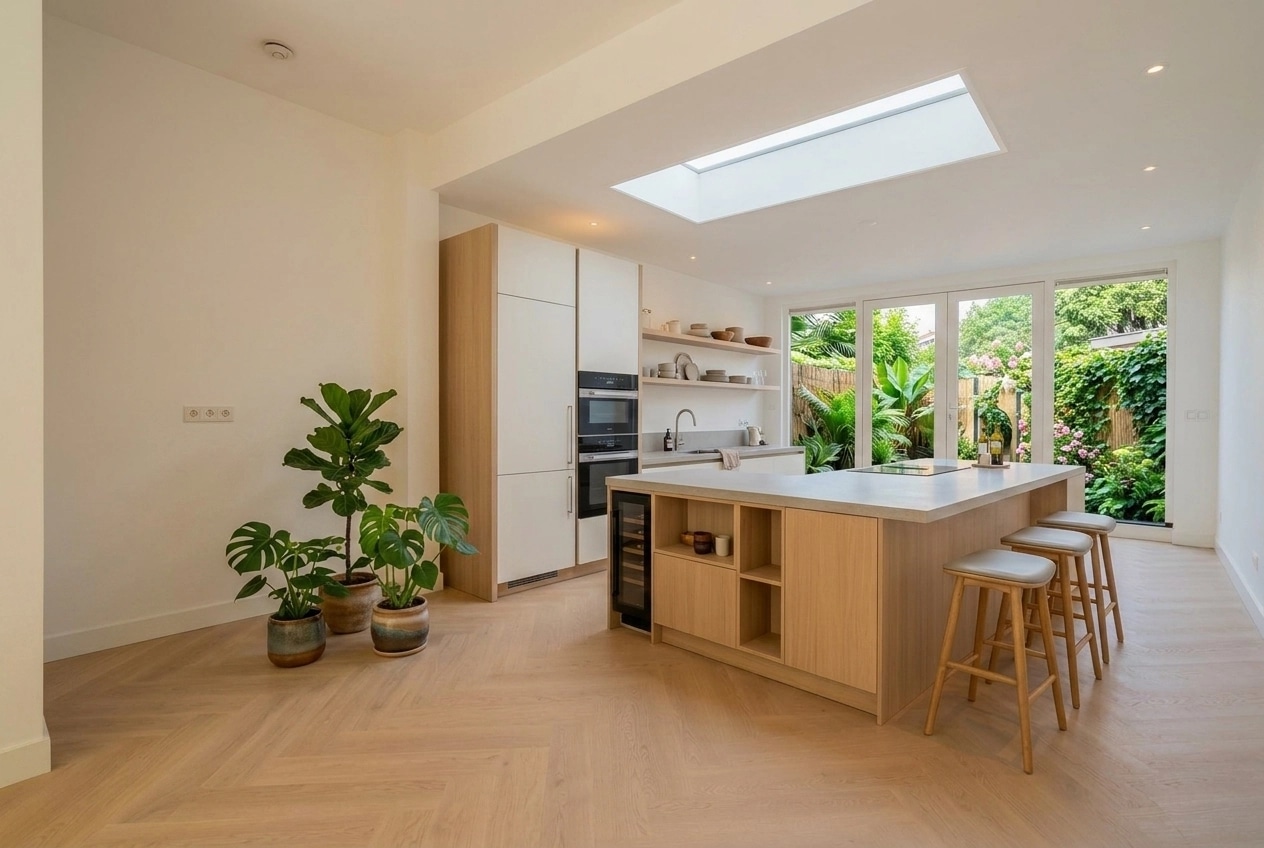 Kitchen interior in Scandinavian style — photo by GenRoom AI
