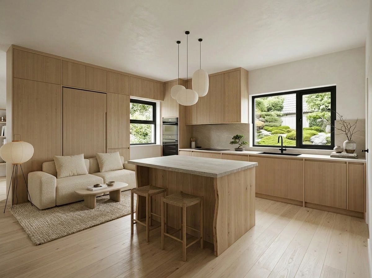 Interior design in Japandi style — Kitchen by GenRoom AI