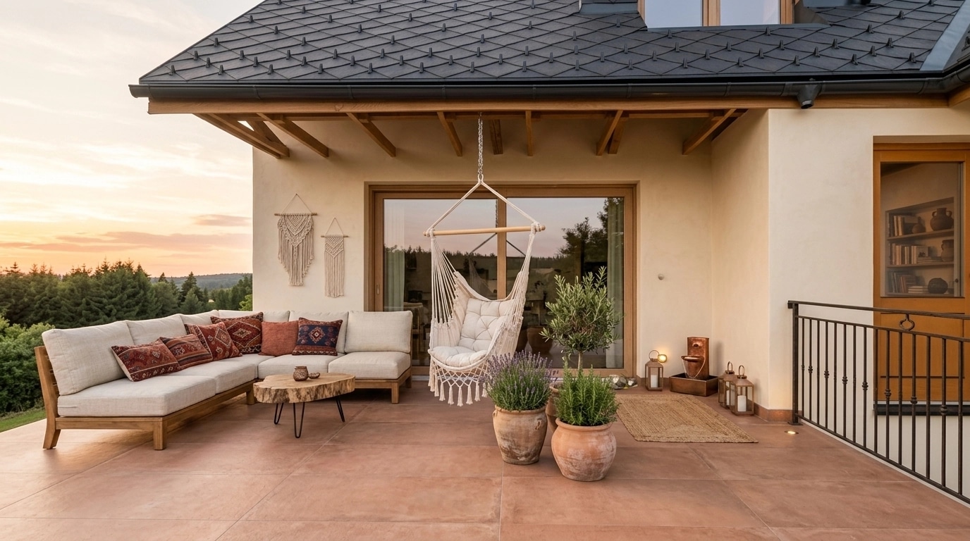 Interior design in Mediterranean style — terrace by GenRoom AI