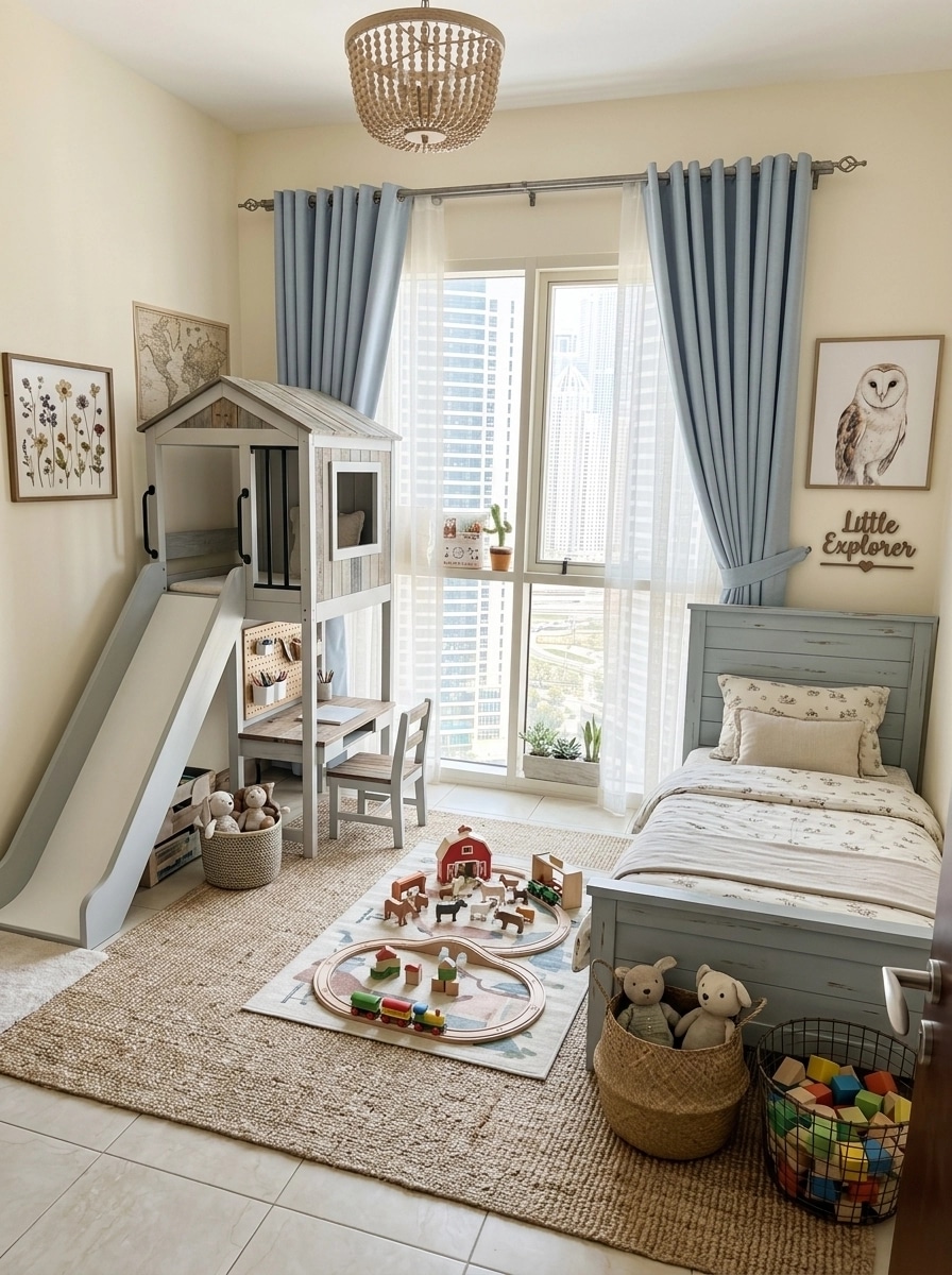 Modern Farmhouse Kids Room design — interior photo by GenRoom AI