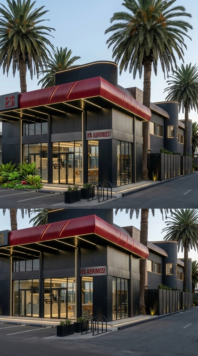 Facade design in Blacktec Facade style — Facade by GenRoom AI