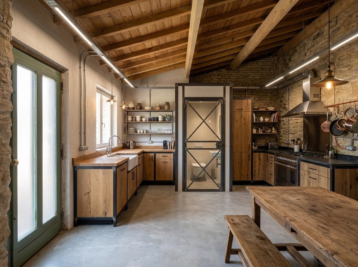 Kitchen interior in Loft / Industrial style — photo by GenRoom AI