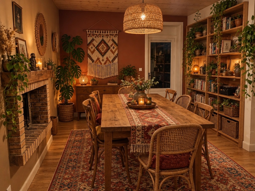 Interior design in Bohemian style — dining_room by GenRoom AI