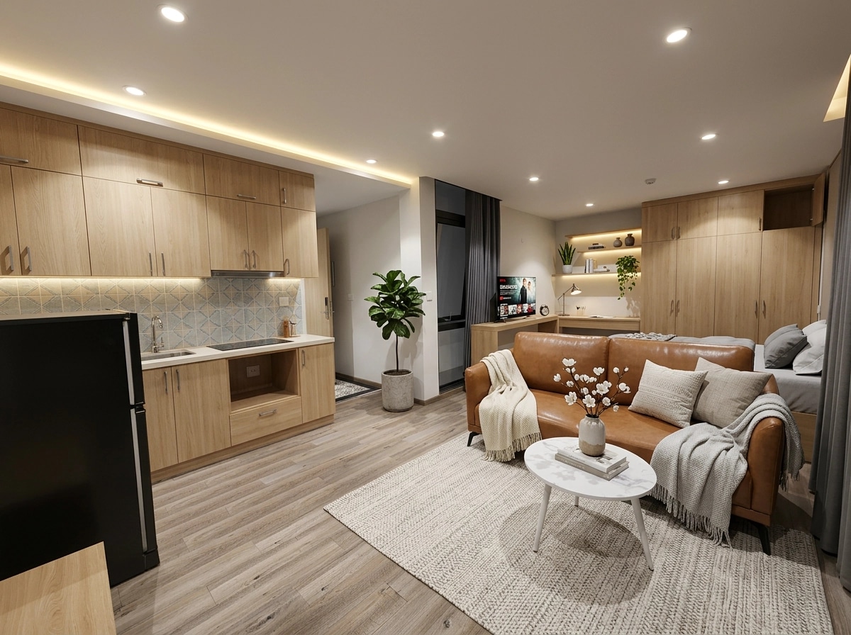 Interior design in Scandinavian style — hotel_room by GenRoom AI