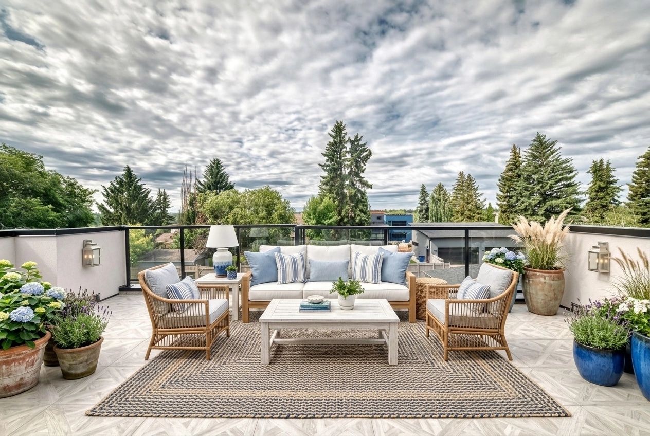 Interior design in Coastal / Hamptons style — terrace by GenRoom AI