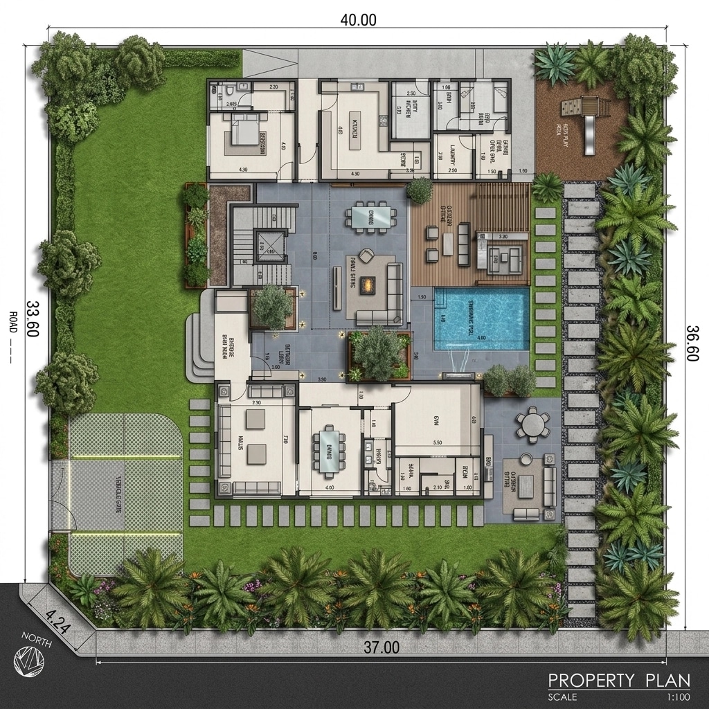 Landscape design in Contemporary Yard style — Yard by GenRoom AI