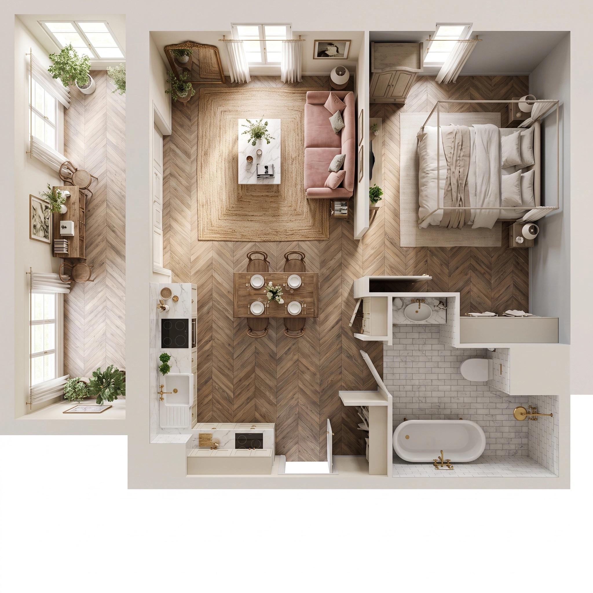 Interior design in French Parisian style — Living Room by GenRoom AI