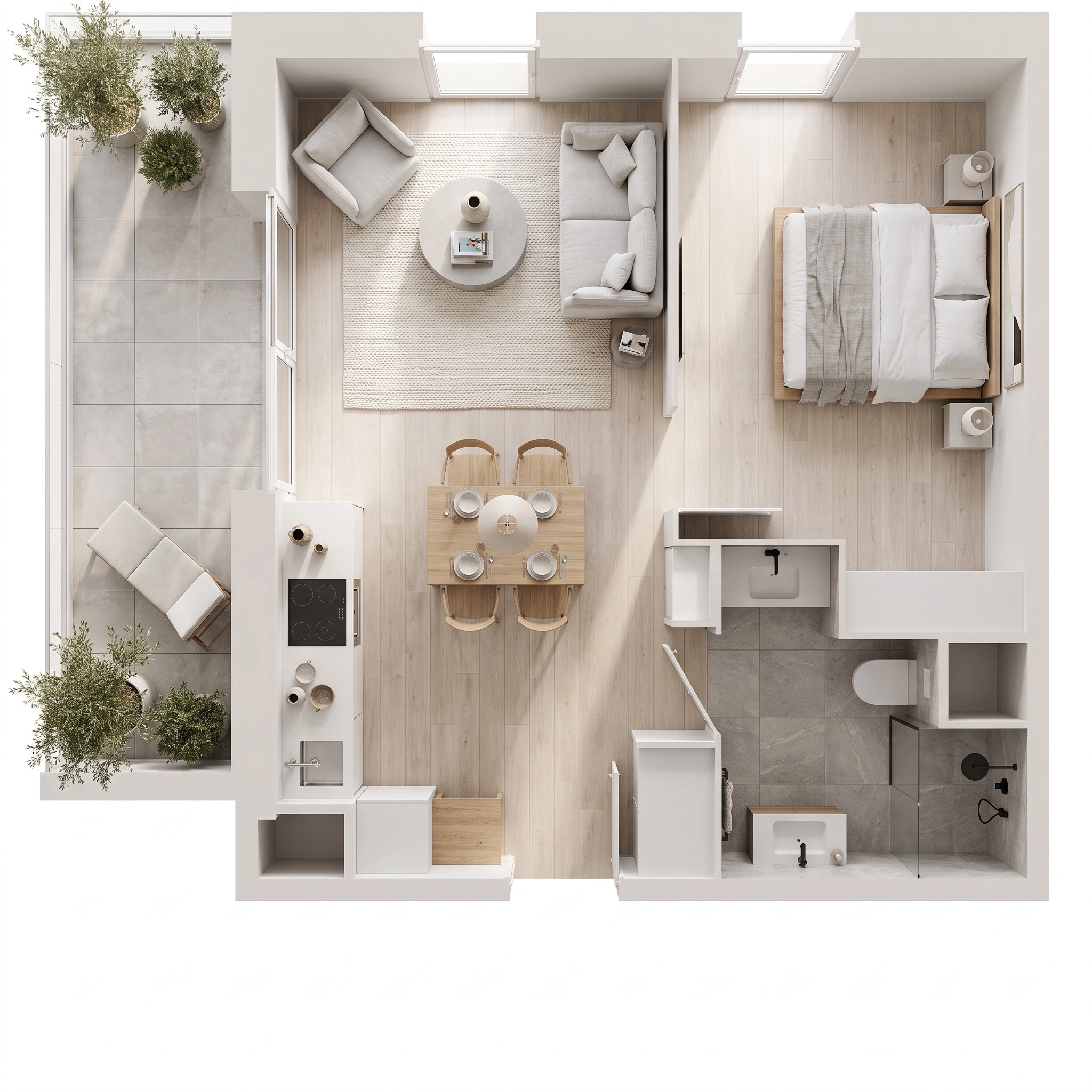 Interior design in Minimalism style — Living Room by GenRoom AI