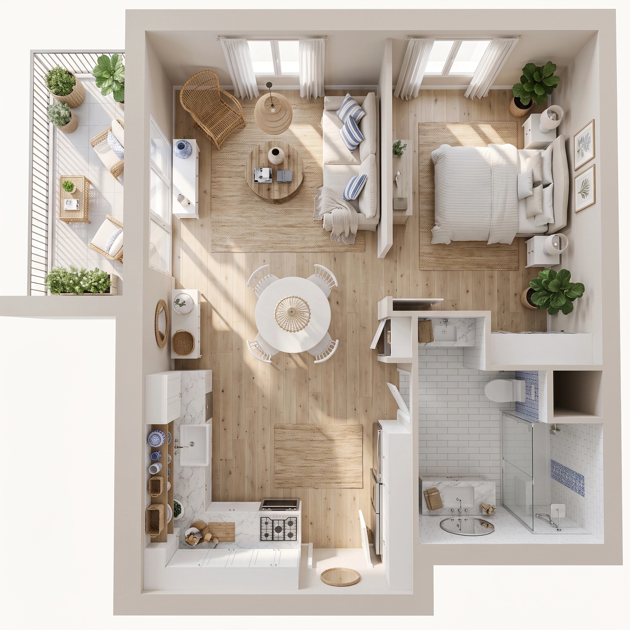 Coastal / Hamptons Living Room design — interior photo by GenRoom AI
