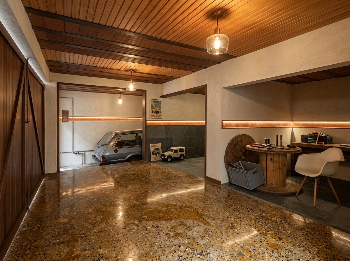 Interior design in Portuguese Modern style — garage by GenRoom AI