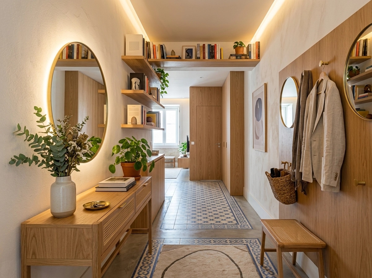 Hallway interior in Portuguese Modern style — photo by GenRoom AI