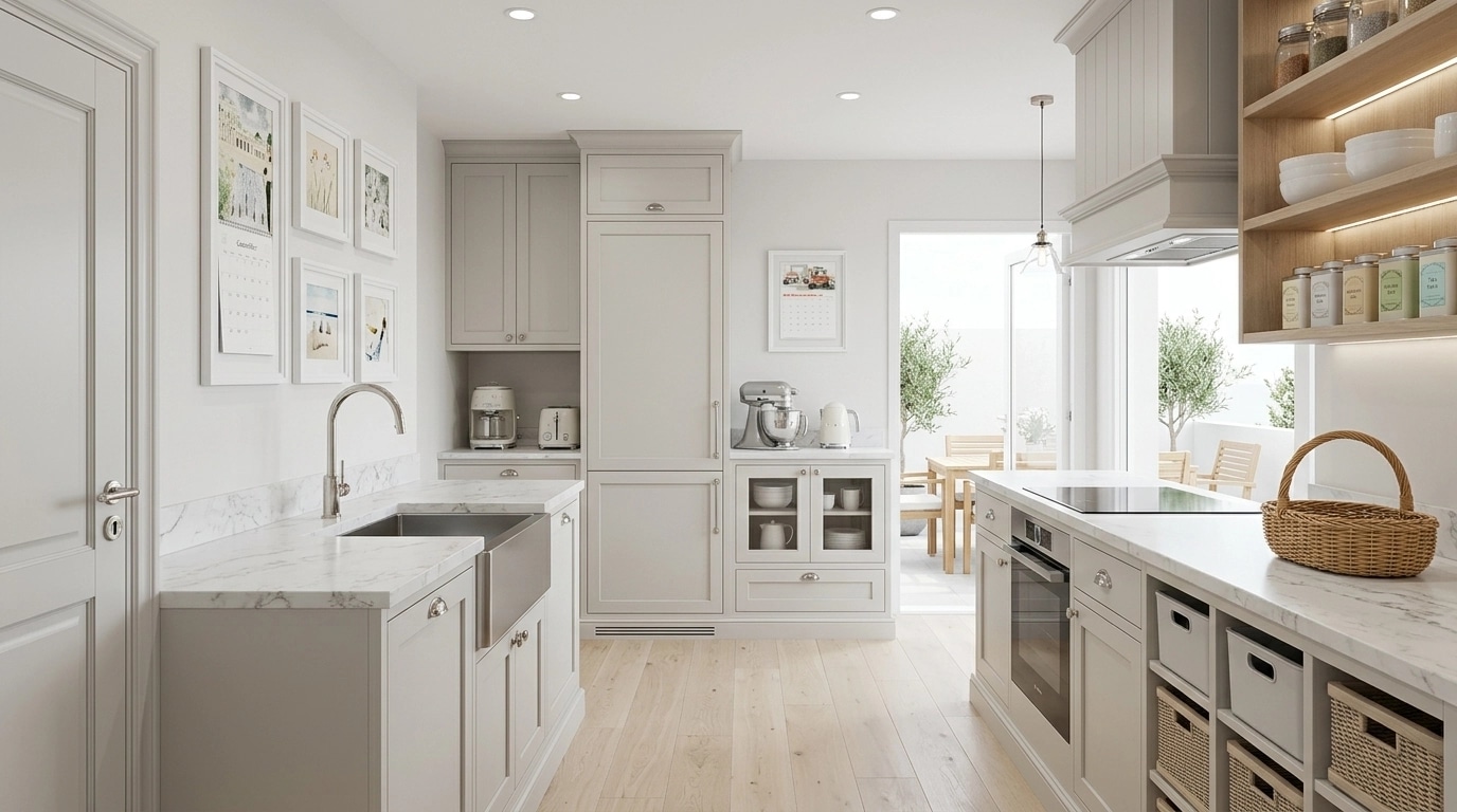 Kitchen interior in Coastal / Hamptons style — photo by GenRoom AI