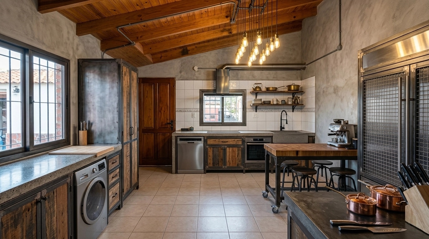 Kitchen interior in Loft / Industrial style — photo by GenRoom AI
