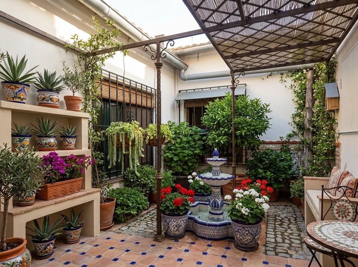 Landscape design in Spanish Courtyard style — Yard by GenRoom AI