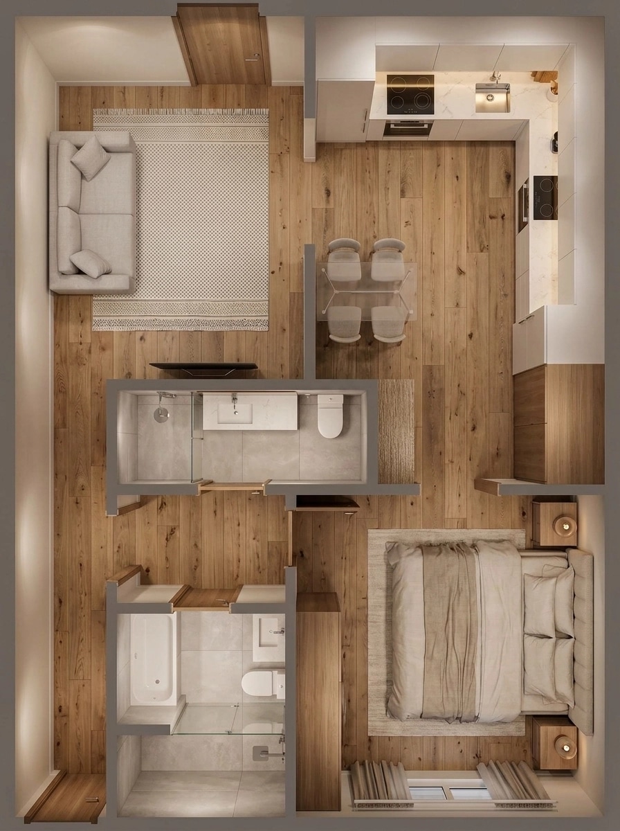 Interior design in Contemporary style — Living Room by GenRoom AI
