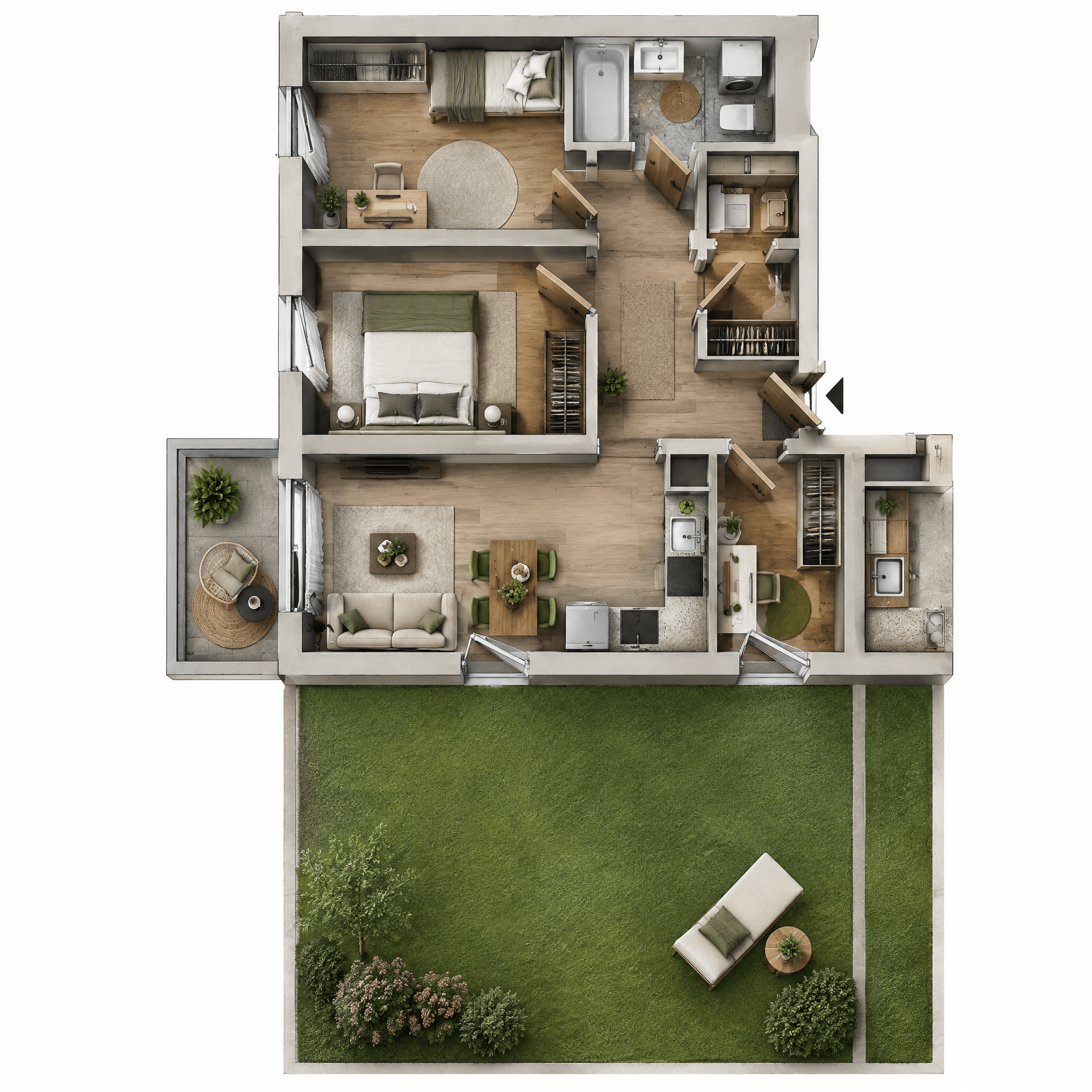 Design d'intérieur en style Contemporary — Salon par GenRoom AI
