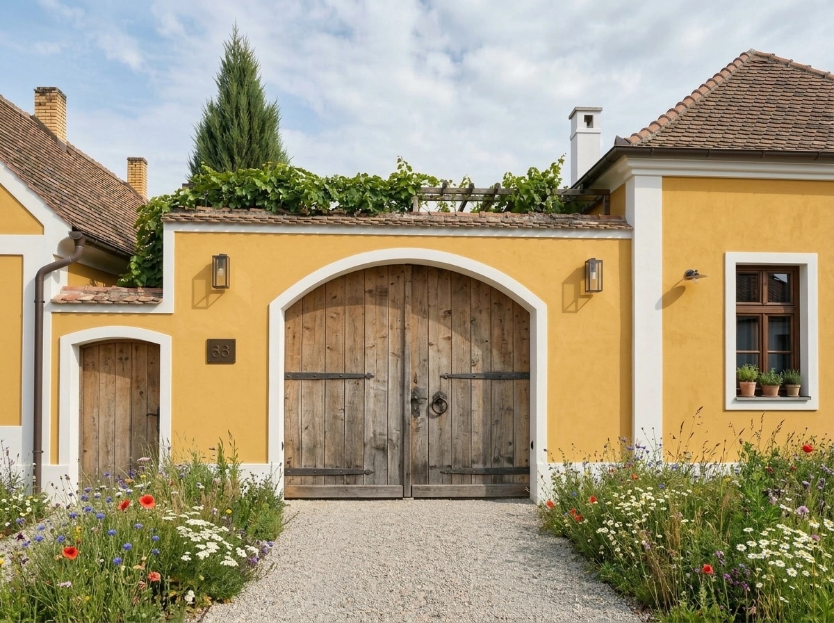 Facade design in Barnhouse Facade style — photo by GenRoom AI