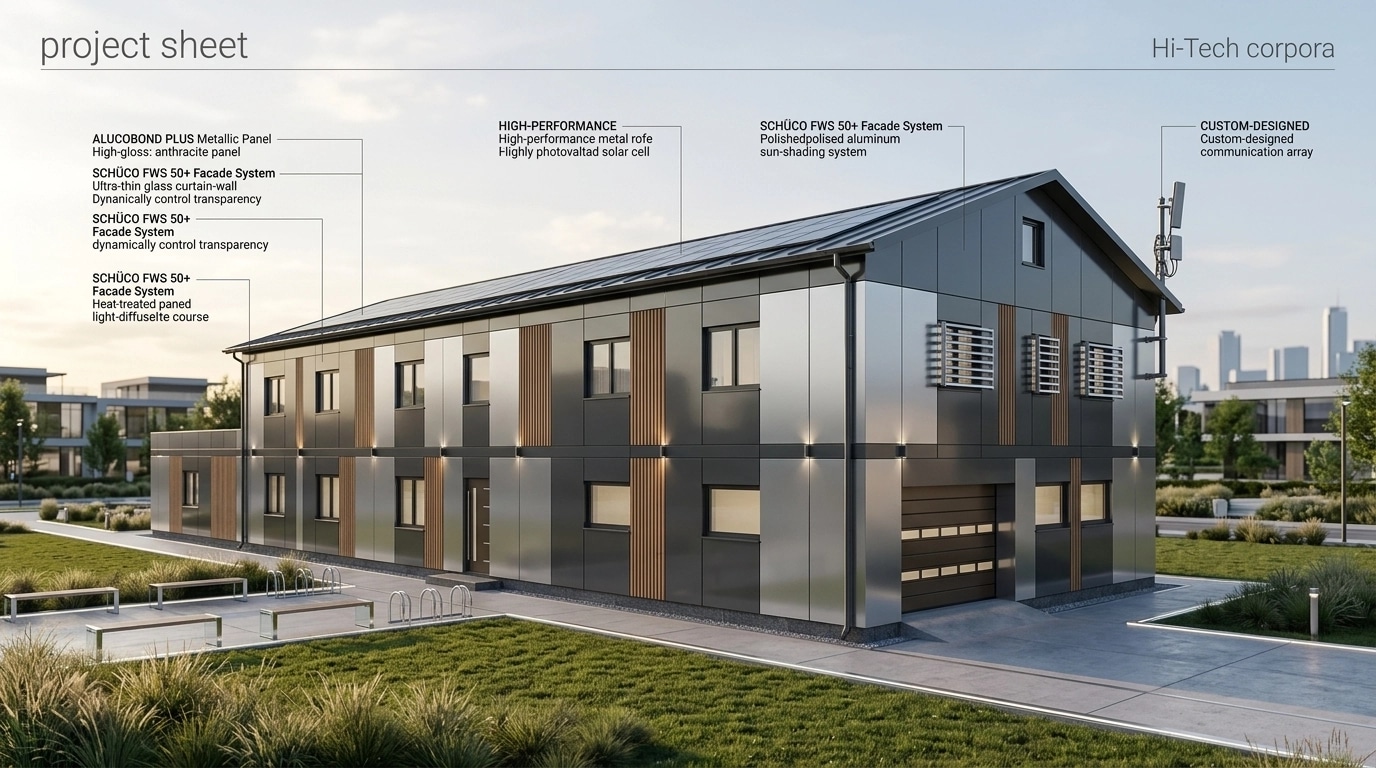 Hi-Tech Facade Facade design — facade photo by GenRoom AI