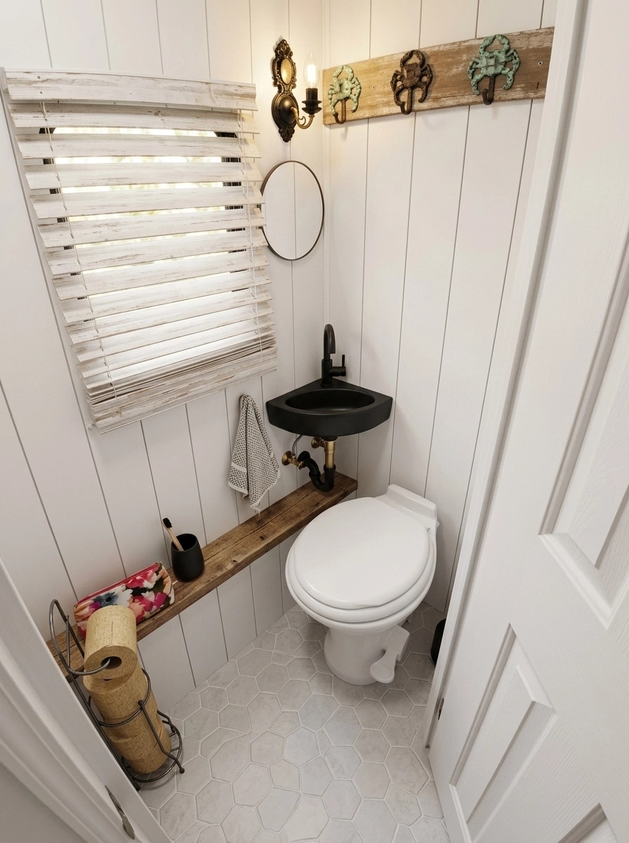 Bathroom interior in Modern Farmhouse style — photo by GenRoom AI