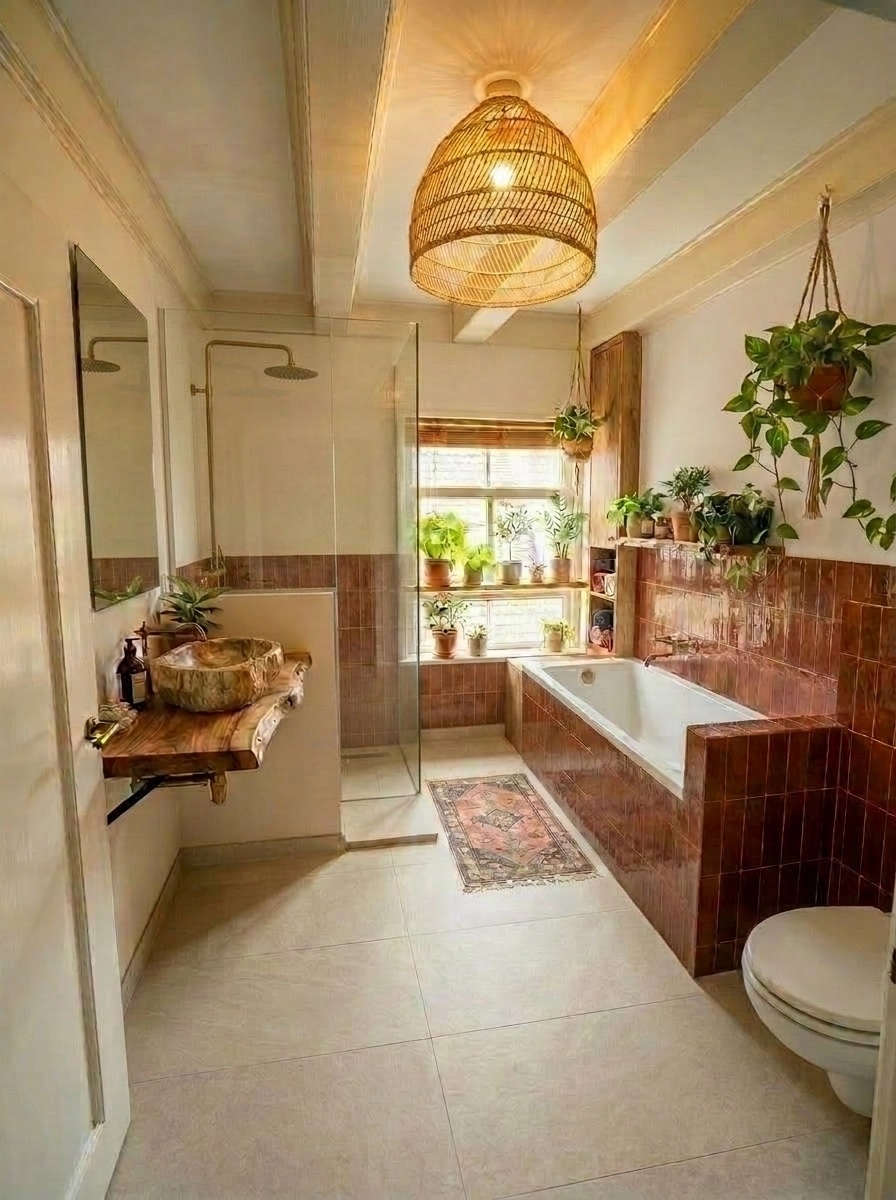 Bathroom interior in Mediterranean style — photo by GenRoom AI