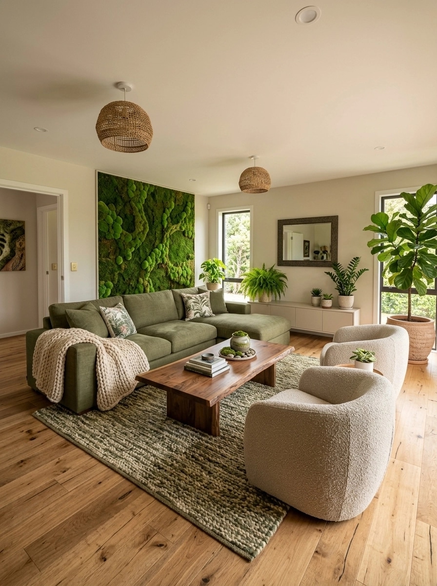 Interior design in Biophilic style — Living Room by GenRoom AI