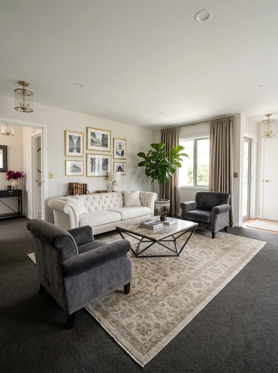 Transitional Living Room design — interior photo by GenRoom AI